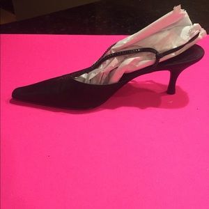 Ladies black sling back sandals